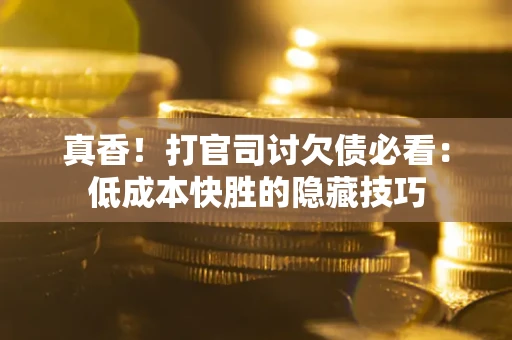 济南真香！打官司讨欠债必看：低成本快胜的隐藏技巧
